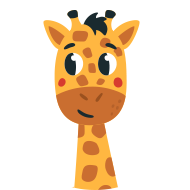 a cartoon giraffe with a skateboard in its mouth