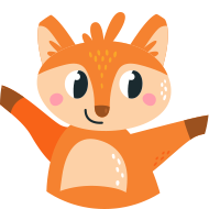 a cartoon fox is dancing with its arms spread out